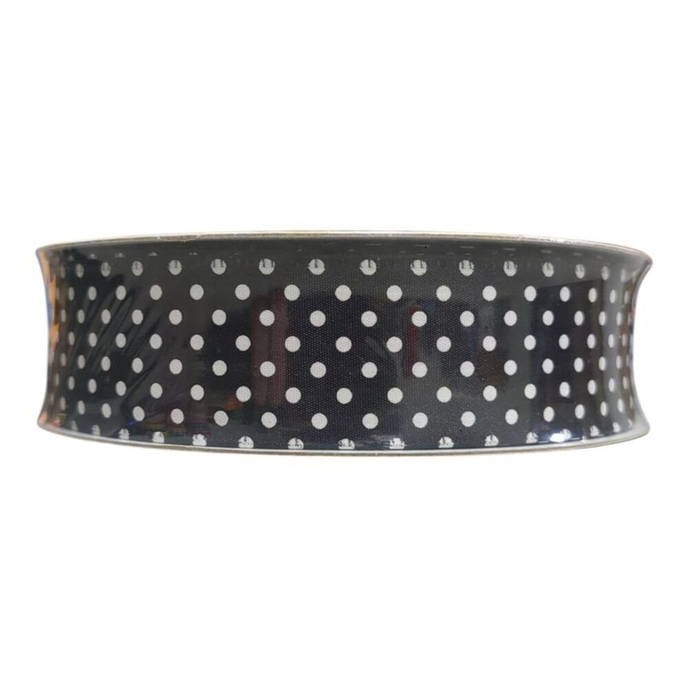 Member's Mark Wired Edge Premium Spring Ribbon, 1.5in Wide x 50yds - White Dot